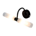 InLight Επιτοίχιο φωτιστικό από μαύρο μέταλλο και αμμοβολή γυαλί 2XG9 D:31,5cm (1048-Μαύρο)