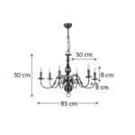 InLight Κρεμαστό φωτιστικό από οξυντέ μέταλλο 8XE14 D:83cm (5309-8) - Image 2