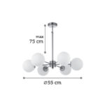 InLight Κρεμαστό φωτιστικό από χρυσό ματ μέταλλο και λευκή οπαλίνα 6XG9 D:55cm (5316-6) - Image 2