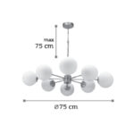 InLight Κρεμαστό φωτιστικό από χρυσό ματ μέταλλο και λευκή οπαλίνα 8XG9 D:75cm (5316-8) - Image 2