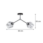 InLight Κρεμαστό φωτιστικό από μαύρο μέταλλο και διάφανο γυαλί 2XE27 D:60cm (6129-2-GL) - Image 2