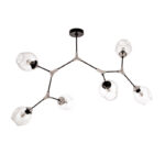 InLight Κρεμαστό φωτιστικό από μαύρο μέταλλο και διάφανο γυαλί 6XE27 D:140cm (6129-6-ΝΜ)