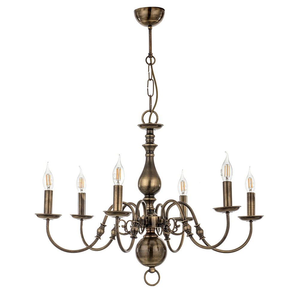 fotistiko-orofis-5309-6 InLight Κρεμαστό φωτιστικό από οξυντέ μέταλλο 6XE14 D:70cm (5309-6) - Image 1