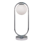 InLight Επιτραπέζιο φωτιστικό σε χρώμιο απόχρωση και λευκή οπαλίνα 1XG9 D:40cm (3017-CH)