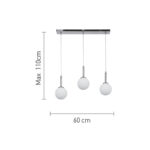 InLight Κρεμαστό φωτιστικό από χρυσαφί μέταλλο και λευκή οπαλίνα 3XG9 D:60cm (4016-3-RAIL) - Image 2