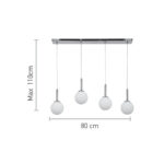 InLight Κρεμαστό φωτιστικό από χρυσαφί μέταλλο και λευκή οπαλίνα 4XG9 D:80cm (4016-4-RAIL) - Image 2