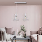 InLight Κρεμαστό φωτιστικό από λευκό μέταλλο 2XE27 D:40cm (4024-2-WH-RAIL) - Image 2