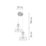 InLight Κρεμαστό φωτιστικό από λευκό μέταλλο 2XE27 D:20cm (4024-2-WH-ROSETTE) - Image 2