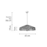 InLight Κρεμαστό φωτιστικό καφέ από σχοινί 1XE27 D:45cm (4029-Β) - Image 3