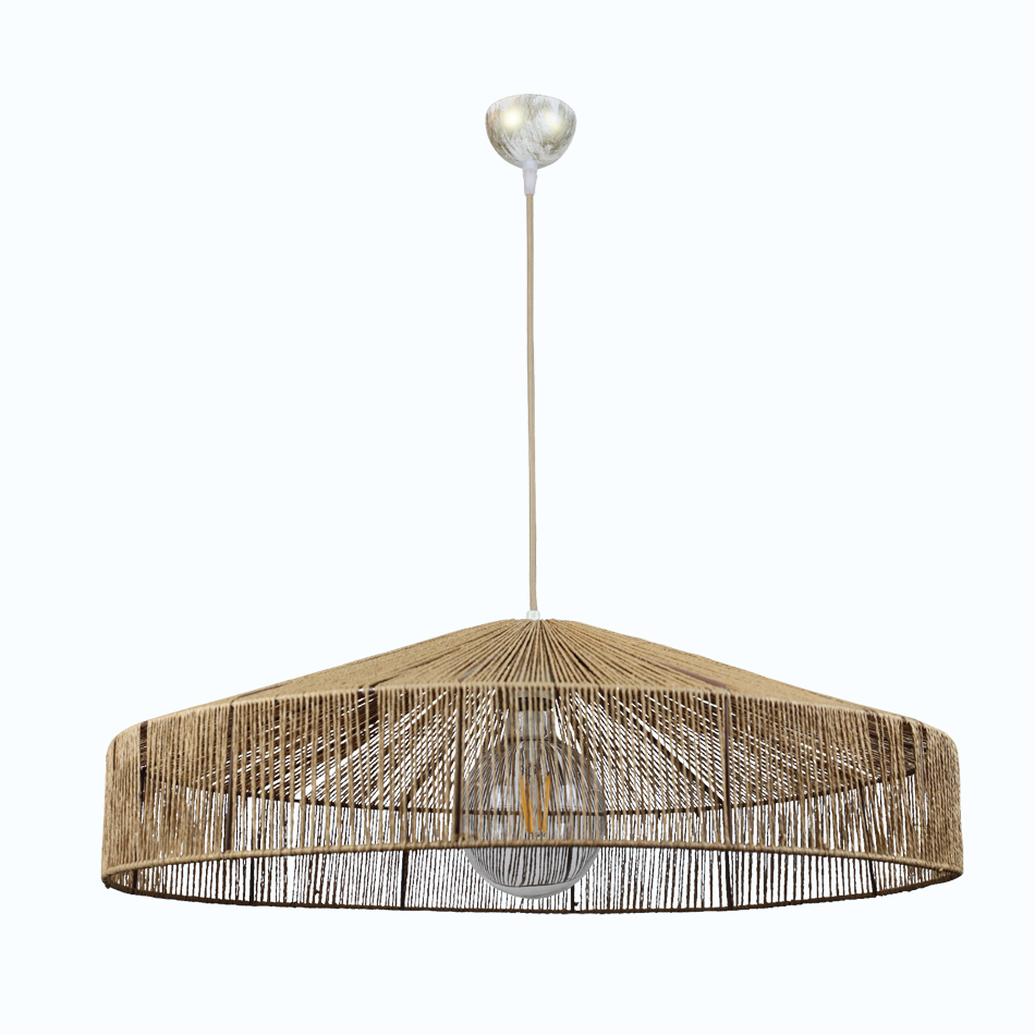 4029A InLight Κρεμαστό φωτιστικό καφέ από σχοινί 1XE27 D:45cm (4029-Β) - Image 1