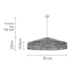 InLight Κρεμαστό φωτιστικό καφέ από σχοινί 1XE27 D:70cm (4029-Α) - Image 2