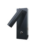 InLight Επιτοίχιο Φωτιστικό LED Μαύρο 3W – Spot με USB & Type-C (43037-BL)