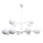InLight Κρεμαστό φωτιστικό από λευκό μέταλλο και λευκή οπαλίνα 12XG9 D:90cm (5012-12) - Image 2