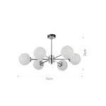 InLight Κρεμαστό φωτιστικό από χρώμιο μέταλλο και λευκή οπαλίνα 6XG9 D:55cm (5014-6) - Image 2