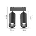 InLight Φωτιστικό LED 2x9W 3CCT για Ultra-Thin μαγνητική ράγα σε λευκή απόχρωση D:16cmX4,4cm (T05205-WH) - Image 4