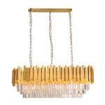 InLight Κρεμαστό φωτιστικό από χρυσαφί αλουμίνιο και κρύσταλλα 12XE14 D:100cm (6069-12)
