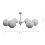 InLight Κρεμαστό φωτιστικό από λευκό μέταλλο και λευκή οπαλίνα 6XG9 D:70cm (5013-6) - Image 2