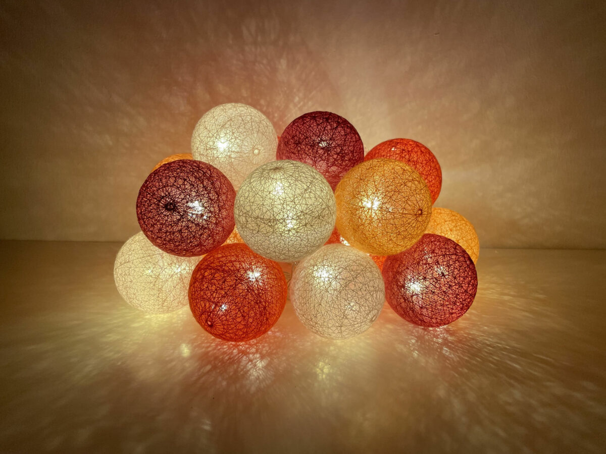 Υφασμάτινες μπάλες (cotton balls) LED Rose 20L Θερμό - Image 1