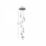 Inlight Κρεμαστό φωτιστικό LED 10*10W από χρυσαφί μέταλλο και ακρυλικό D:30x200cm (4077-10-Golden) - Image 2
