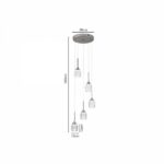 Inlight Κρεμαστό φωτιστικό LED 5*10W από χρυσαφί μέταλλο και ακρυλικό D:30x200cm (4077-5-Golden) - Image 2