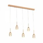 Inlight Κρεμαστό φωτιστικό LED 5*10W από χρυσαφί μέταλλο και ακρυλικό D:60x200cm (4077R-5-Golden) - Image 2