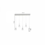 Inlight Κρεμαστό φωτιστικό LED 5*10W από χρυσαφί μέταλλο και ακρυλικό D:60x200cm (4077R-5-Golden) - Image 3