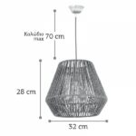 InLight Κρεμαστό φωτιστικό καφέ από σχοινί 1XE27 D:32cm (4502) - Image 2
