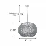 InLight Κρεμαστό φωτιστικό καφέ από σχοινί 1XE27 D:35cm (4503) - Image 2