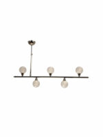 NG SANTAS LIGHTING ΚΡΕΜΑΣΤΟ ΦΩΤΙΣΤΙΚΟ ΟΡΟΦΗΣ ΡΑΓΑ ΧΕΙΡΟΠΟΙΗΤΟ ΜΕΤΑΛΛΙΚΟ ΜΕ ΓΥΑΛΙΝΕΣ ΜΠΑΛΕΣ 429-R - Image 2