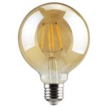 Redpoint GLOBE LED G125 FILAMENT Ε27 8W WARM DIM. GOLDEN 360o 2.0