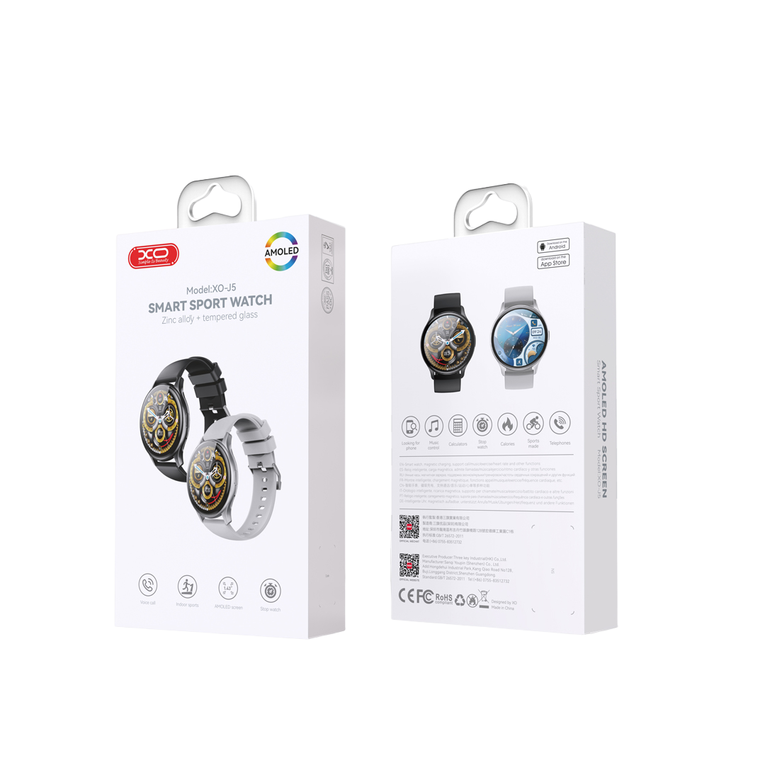 02-photoroomj5-photoroom XO J5 Amoled Smart Sports Call Watch (Μαύρο) - Image 2