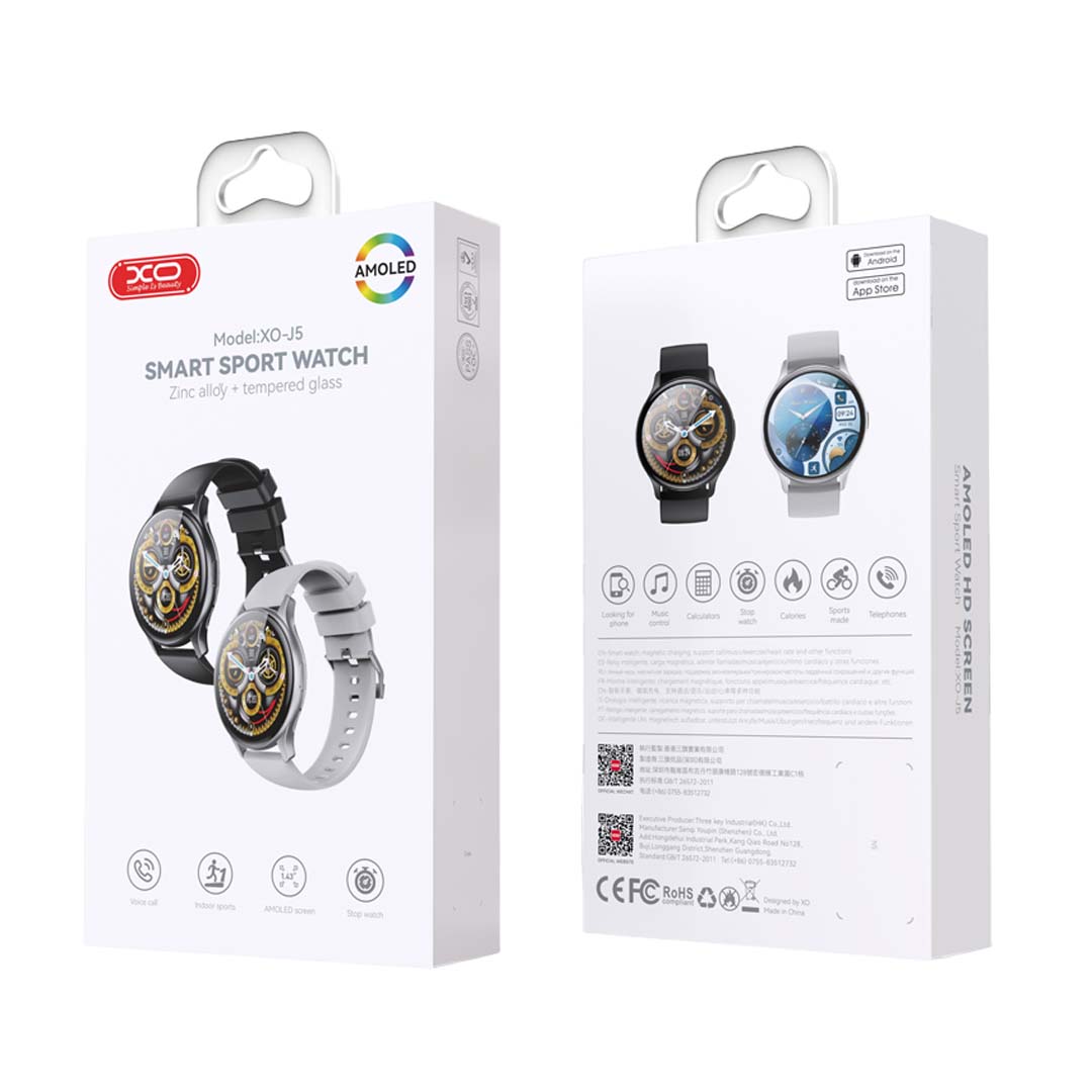 02-photoroomj5.png-photoroom XO J5 Amoled Smart Sports Call Watch (Ασημί) - Image 4