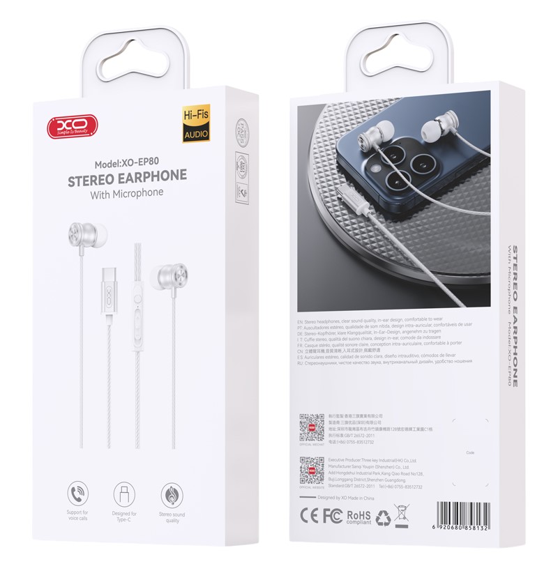 02_14_-photoroomep80_ XO EP80 In ear Type-C Ψηφιακά Mεταλλικά Ακουστικά - Image 4