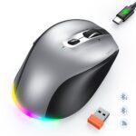 Meetion Ασύρματο Ποντίκι Office MT-BTM007 με Bluetooth & 2.4G Γκρι - Image 3
