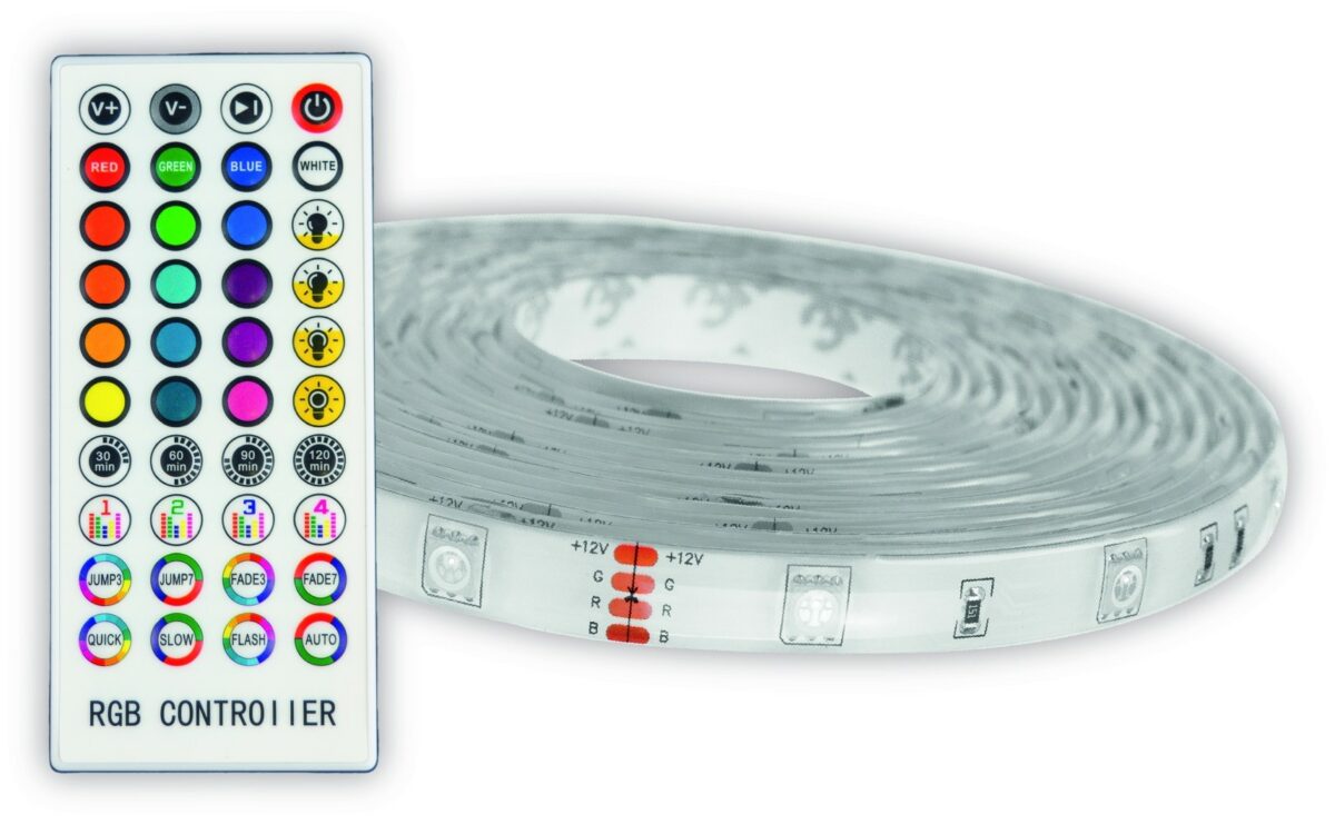 Avide LED Ταινία Blister 12V 22W RGB 2x5m με Έλεγχο Μουσικής + IR Τηλεχειριστήριο - Image 2