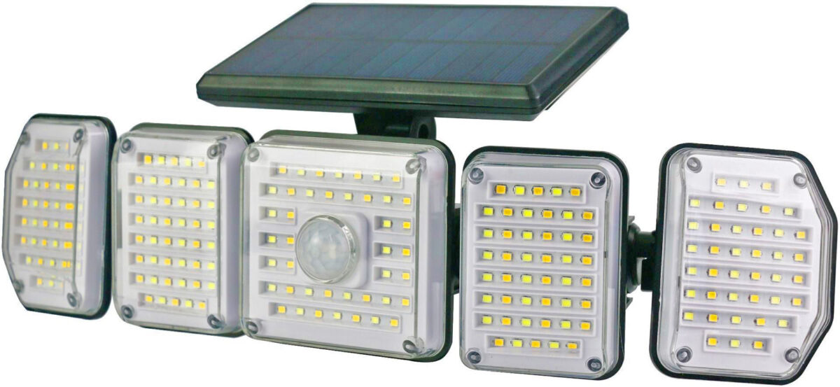 Entac Ηλιακός Προβολέας Τοίχου 2.5W SMD CCT 5 Κεφαλές Φωτοκύτταρο και Τηλεχειριστήριο - Image 1