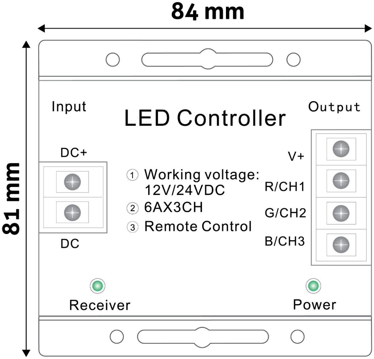 Avide LED Ταινία 12V 216W RGB 6 Πλήκτρα RF Τηλεχειριστήριο Αφής και Ελεγκτής - Image 2