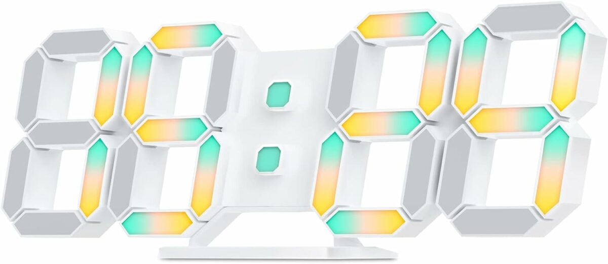 EDUP EH-LED1319 3D LED Wall Clock 9.5 Remote Control Digital Nightlight - Image 3