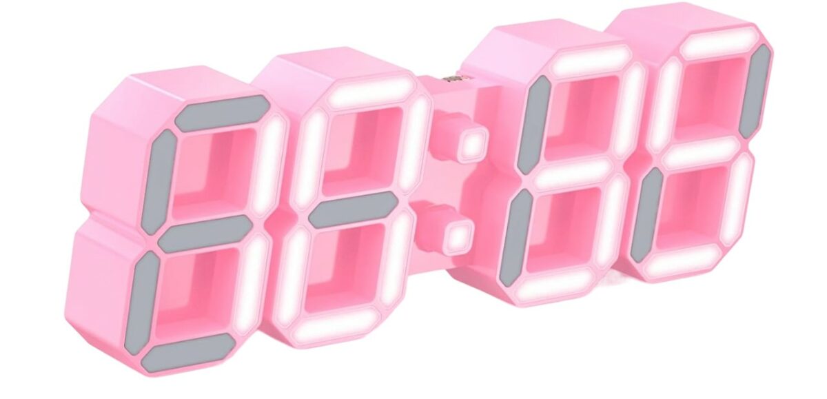 EDUP EH-LEDNI-B-1 Ρολόι τοίχου 3D LED 5,2" Μίνι Ροζ - Image 1