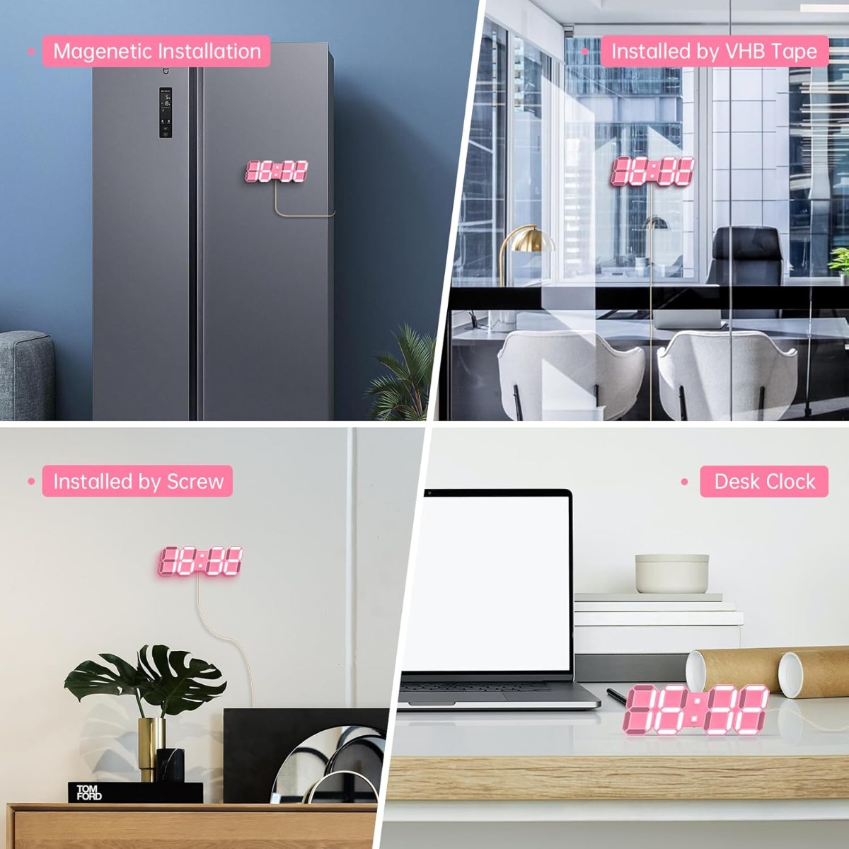 71ixqaaqiql._ac_sl1500_ EDUP EH-LEDNI-B-1 Ρολόι τοίχου 3D LED 5,2" Μίνι Ροζ - Image 5