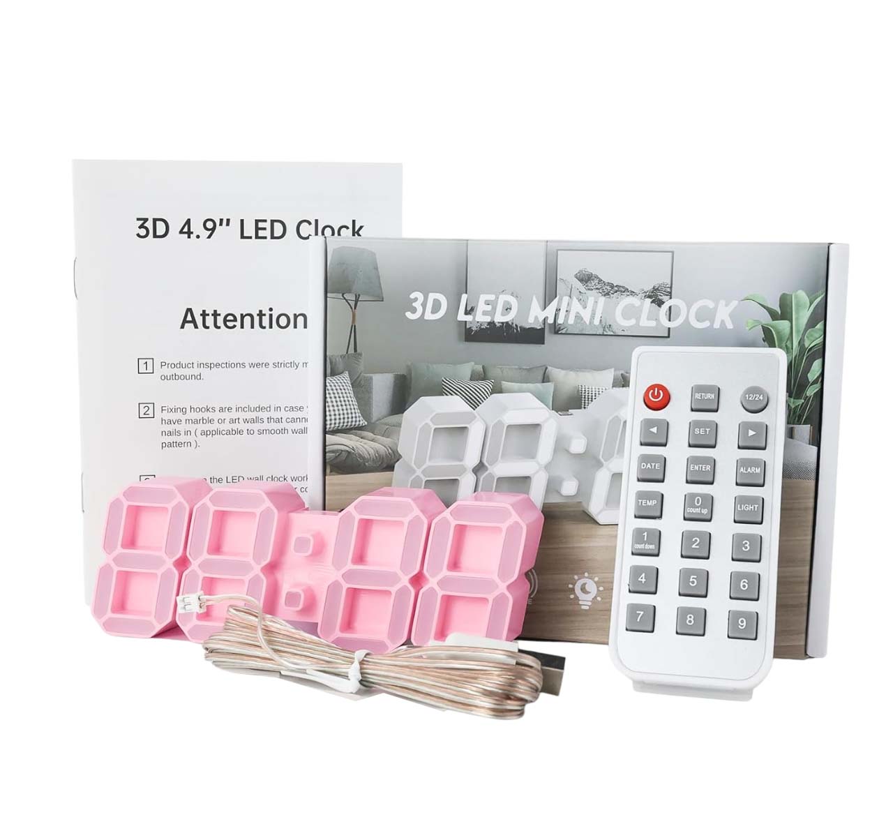 71kk3jt0sdl._ac_sl1500_-photoroom EDUP EH-LEDNI-B-1 Ρολόι τοίχου 3D LED 5,2" Μίνι Ροζ - Image 9