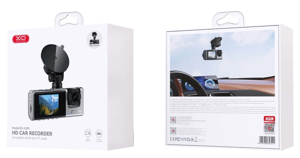 XO XJ03 Εμπρός και πίσω διπλή βιντεοκάμερα 1080 HD - Image 8