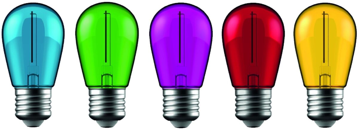 Avide LED Διακοσμητική Λάμπα Filament 1W  E27 (5τμχ) (Πράσινο/Μπλέ/Κίτρινο/Κόκκινο/Μώβ) - Image 2