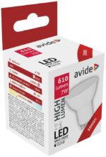 Avide LED Σπότ Αλουμίνιο + Πλαστικό 7W GU10 110° Θερμό 3000K Υψηλής Φωτεινότητας