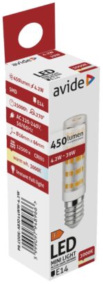 Avide LED 4.2W JD E14 220° Θερμό 3000K