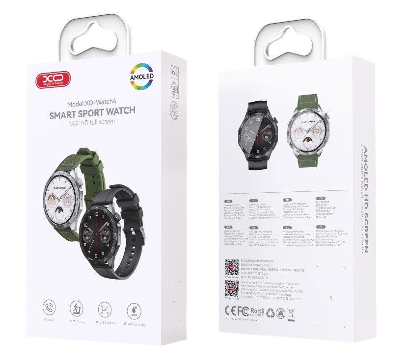 ace402d5597c35ba2884c512dacb732-photoroom XO Watch4 AMOLED Smart Αθλητικό Ρολόι Κλήσεων Μαύρο - Image 2