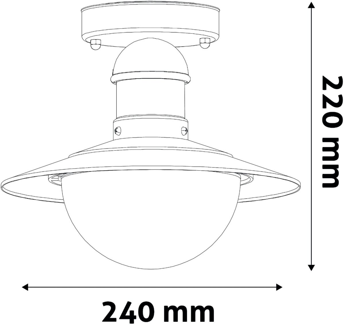 Avide Εξωτερικό Φωτιστικό Οροφής Imperial 1xE27 IP44 Ανθρακί - Image 3
