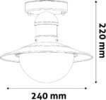 Avide Εξωτερικό Φωτιστικό Οροφής Imperial 1xE27 IP44 Ανθρακί - Image 3