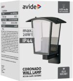 Avide Εξωτερικό Φωτιστικό Τοίχου Coronado 1xE27 IP44 Μαύρο - Image 2