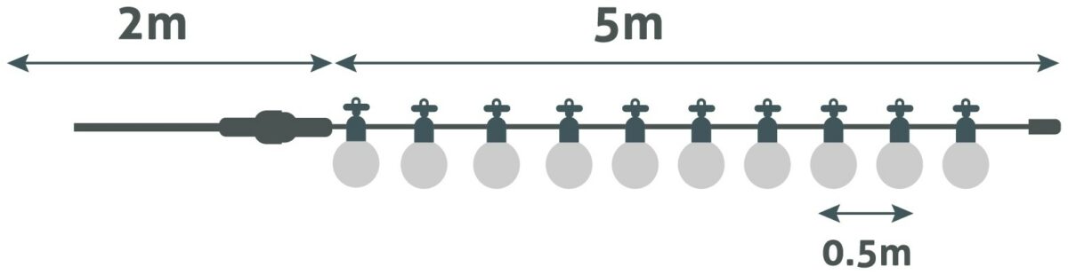 Avide Εξωτερική Γιρλάντα 5m Θερμό Decor  3xAA (Δεν περιλαμβ.) - Image 2